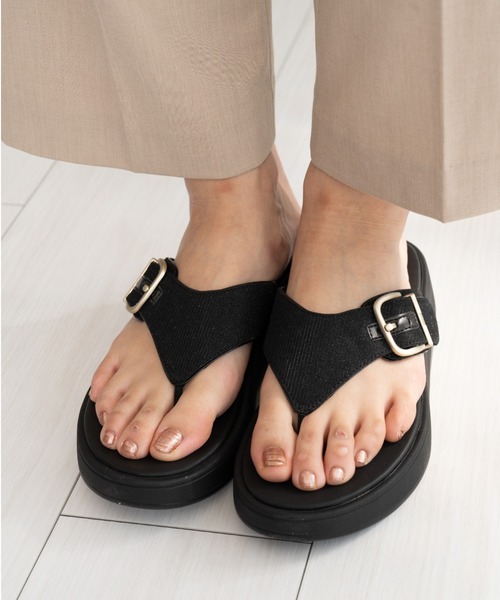 未使用 fitflopフィットフロップ コンフォートサンダル ブラック US6 フィットフロップ fitflop サンダル （ブラック） -靴