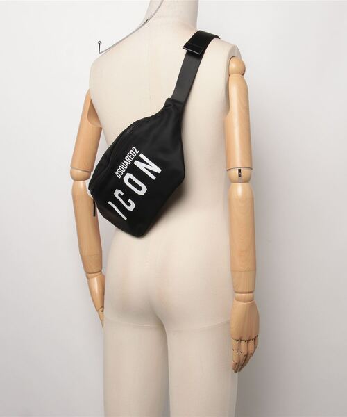 DSQUARED2 ICON ミニウエストバッグ ケース 美品 ブラック maido-selection_303-013