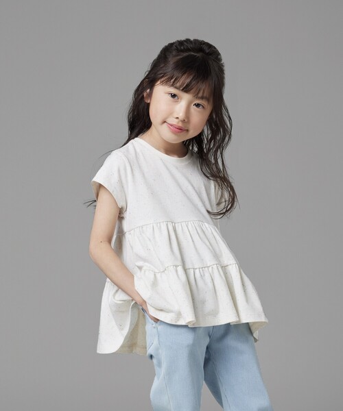 COMME CA ISM(コムサイズム)の「速乾 ティアード 半袖Tシャツ(Tシャツ/カットソー・キッズ・ラベンダー/アイボリー・110cm/100cm/120cm/130cm/140cm/150cm)」の1枚目の写真
