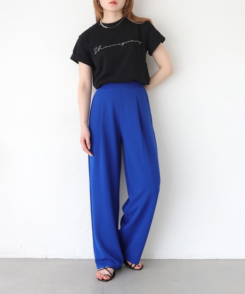 HER CLOSET(ハークローゼット)の「【HER CLOSET】WEB限定セルフカットカーブパンツ WEB LIMITED SELF-CUT CURVE PANTS(その他パンツ・レディース・レッド/グリーン/ブルー/ブラック・M)」の6枚目の写真