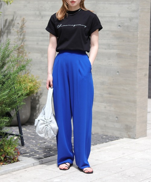 HER CLOSET(ハークローゼット)の「【HER CLOSET】WEB限定セルフカットカーブパンツ WEB LIMITED SELF-CUT CURVE PANTS(その他パンツ・レディース・レッド/グリーン/ブルー/ブラック・M)」の7枚目の写真