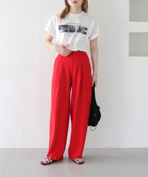 HER CLOSET(ハークローゼット)の「【HER CLOSET】WEB限定セルフカットカーブパンツ WEB LIMITED SELF-CUT CURVE PANTS(その他パンツ・レディース・レッド/グリーン/ブルー/ブラック・M)」の12枚目の写真
