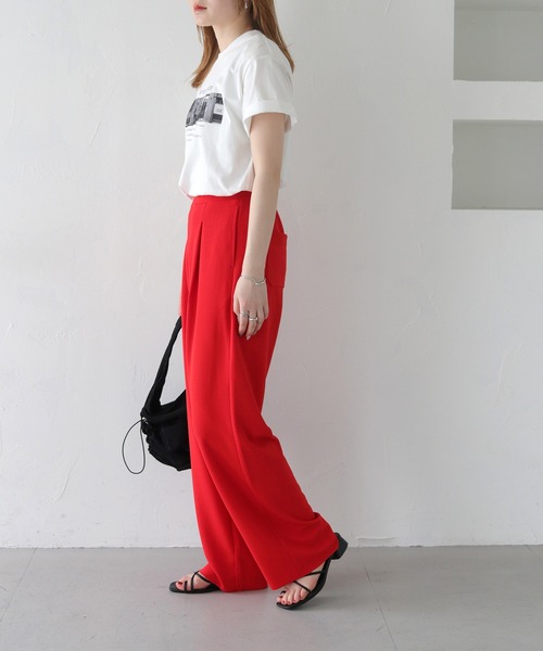 HER CLOSET(ハークローゼット)の「【HER CLOSET】WEB限定セルフカットカーブパンツ WEB LIMITED SELF-CUT CURVE PANTS(その他パンツ・レディース・レッド/グリーン/ブルー/ブラック・M)」の13枚目の写真