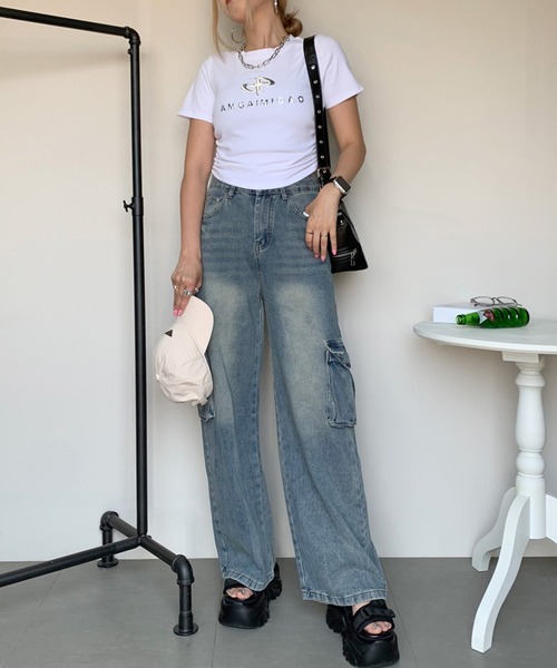 セール】シルバーロゴクロップド丈半袖Tシャツ（Tシャツ