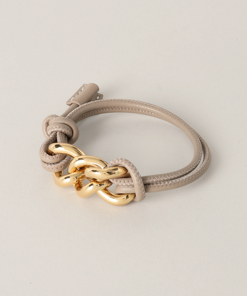 La TOTALITE（ラトータリテ）の「【LEFIJE/レフィエ】レザー*チェーンブレス（ブレスレット・レディース・ブラック/ベージュ・FREE）」の2枚目の写真