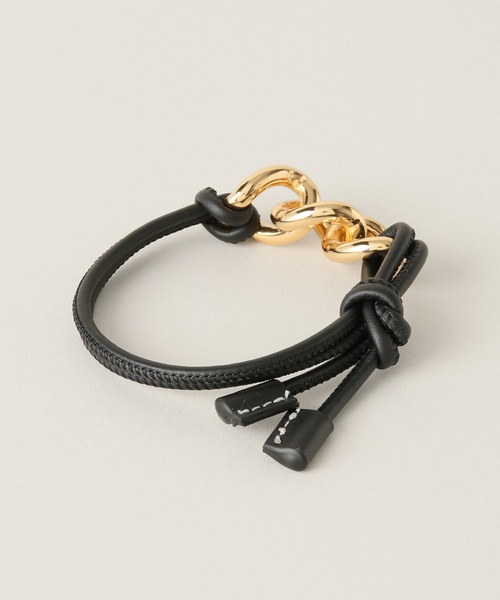 La TOTALITE（ラトータリテ）の「【LEFIJE/レフィエ】レザー*チェーンブレス（ブレスレット・レディース・ブラック/ベージュ・FREE）」の3枚目の写真