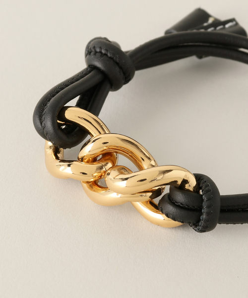 La TOTALITE（ラトータリテ）の「【LEFIJE/レフィエ】レザー*チェーンブレス（ブレスレット・レディース・ブラック/ベージュ・FREE）」の6枚目の写真