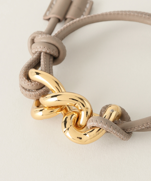 La TOTALITE（ラトータリテ）の「【LEFIJE/レフィエ】レザー*チェーンブレス（ブレスレット・レディース・ブラック/ベージュ・FREE）」の7枚目の写真