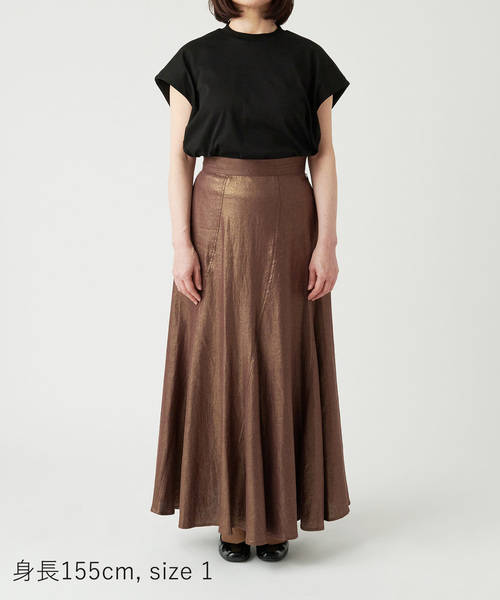 N.O.R.C（ノーク）の「ラメリネンフレアスカート（スカート・レディース・ブラック/ブラウン・S/M）」の13枚目の写真