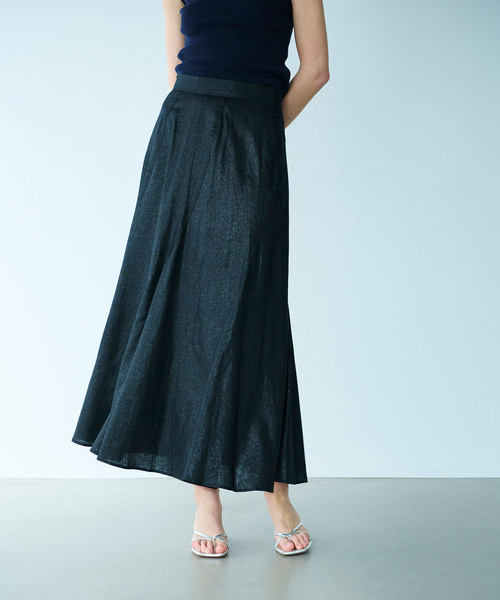 N.O.R.C（ノーク）の「ラメリネンフレアスカート（スカート・レディース・ブラック/ブラウン・S/M）」の2枚目の写真