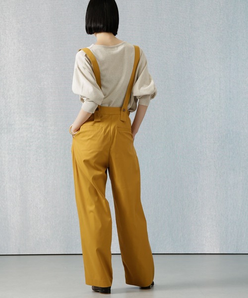 Apo(s)ture（アポスチャー）の「ARIA-021/ストレッチツイルサスペンダーパンツ（その他パンツ・レディース・ネイビー/ベージュ/ブラック/マスタード・M/L/XL/XS/S）」の11枚目の写真