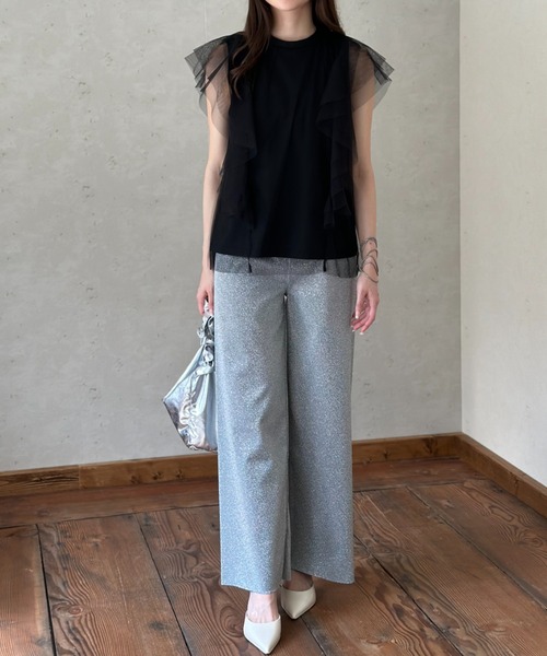 Per sist ence(パーシエンス)の「ラメカットソーパンツ(その他パンツ・レディース・グレー/ブラック・FREE)」の7枚目の写真