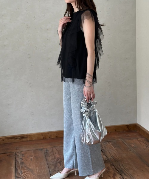 Per sist ence(パーシエンス)の「ラメカットソーパンツ(その他パンツ・レディース・グレー/ブラック・FREE)」の8枚目の写真