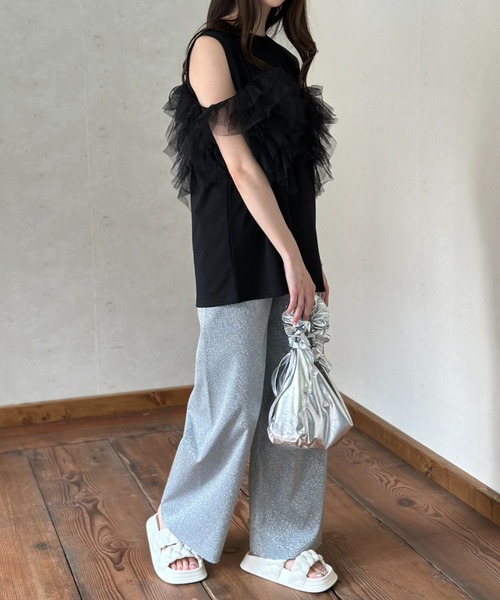 Per sist ence(パーシエンス)の「ラメカットソーパンツ(その他パンツ・レディース・グレー/ブラック・FREE)」の18枚目の写真
