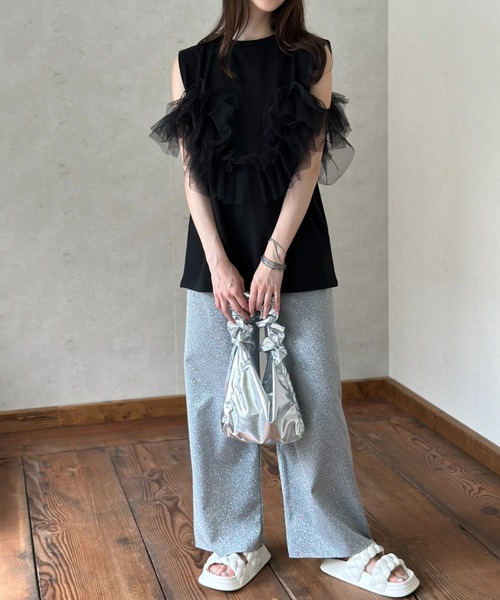 Per sist ence(パーシエンス)の「ラメカットソーパンツ(その他パンツ・レディース・グレー/ブラック・FREE)」の15枚目の写真
