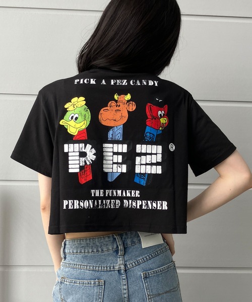 GLAMOROUS JANE（グラマラスジェーン）の「PEZバックプリントショート丈Tシャツ（Tシャツ/カットソー・レディース・チャコールグレー/オフホワイト/ブラック・FREE）」の22枚目の写真