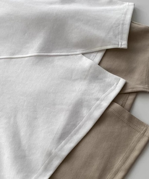 ANOTHER S(アナザーエス)の「フロントスリット半袖トップス(Tシャツ/カットソー・レディース・グリーン/ベージュ/ブラック/ホワイト・FREE)」の13枚目の写真