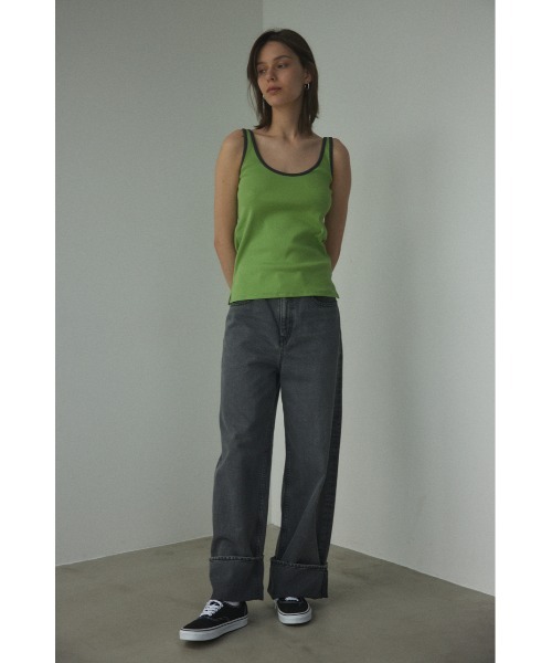 BLACK BY MOUSSY(ブラックバイマウジー)の「piping tanktop(パイピングタンクトップ)(タンクトップ・レディース・オフホワイト/ライトグレー/グリーン・FREE)」の11枚目の写真