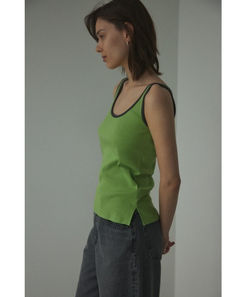 BLACK BY MOUSSY(ブラックバイマウジー)の「piping tanktop(パイピングタンクトップ)(タンクトップ・レディース・オフホワイト/ライトグレー/グリーン・FREE)」の20枚目の写真