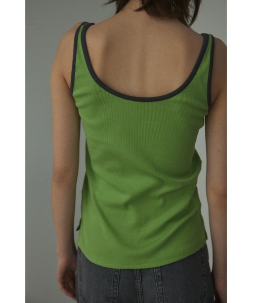 BLACK BY MOUSSY(ブラックバイマウジー)の「piping tanktop(パイピングタンクトップ)(タンクトップ・レディース・オフホワイト/ライトグレー/グリーン・FREE)」の10枚目の写真
