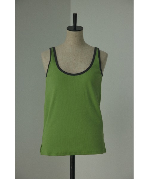 BLACK BY MOUSSY(ブラックバイマウジー)の「piping tanktop(パイピングタンクトップ)(タンクトップ・レディース・オフホワイト/ライトグレー/グリーン・FREE)」の7枚目の写真