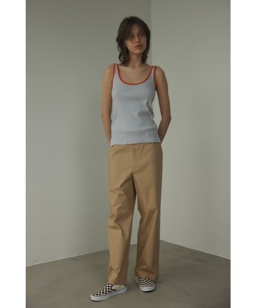 BLACK BY MOUSSY(ブラックバイマウジー)の「piping tanktop(パイピングタンクトップ)(タンクトップ・レディース・オフホワイト/ライトグレー/グリーン・FREE)」の5枚目の写真