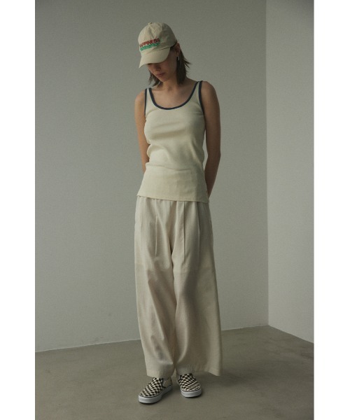 BLACK BY MOUSSY(ブラックバイマウジー)の「piping tanktop(パイピングタンクトップ)(タンクトップ・レディース・オフホワイト/ライトグレー/グリーン・FREE)」の22枚目の写真