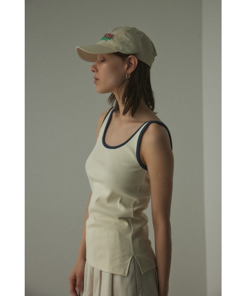 BLACK BY MOUSSY(ブラックバイマウジー)の「piping tanktop(パイピングタンクトップ)(タンクトップ・レディース・オフホワイト/ライトグレー/グリーン・FREE)」の21枚目の写真