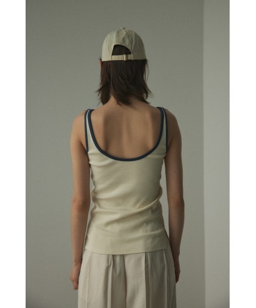 BLACK BY MOUSSY(ブラックバイマウジー)の「piping tanktop(パイピングタンクトップ)(タンクトップ・レディース・オフホワイト/ライトグレー/グリーン・FREE)」の19枚目の写真