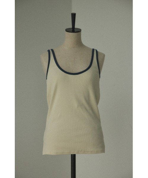 BLACK BY MOUSSY(ブラックバイマウジー)の「piping tanktop(パイピングタンクトップ)(タンクトップ・レディース・オフホワイト/ライトグレー/グリーン・FREE)」の16枚目の写真