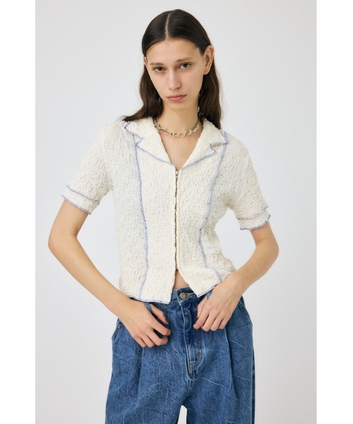 BICOLOR LINE ZIP ブラウス（シャツ/ブラウス）｜MOUSSY