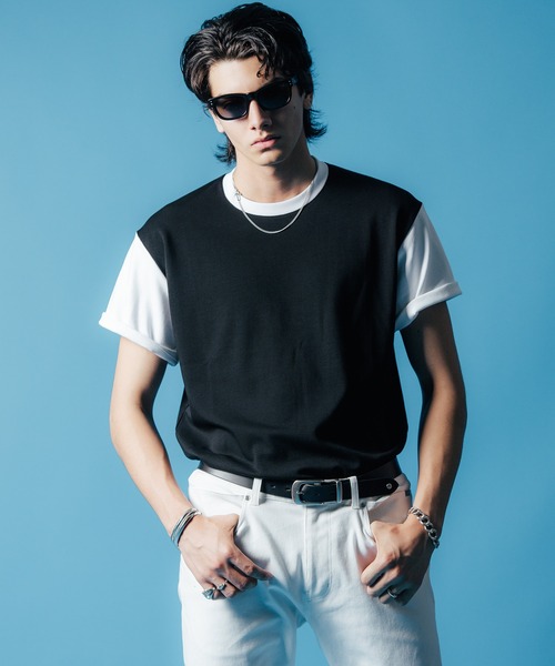 CRIMIE（クライミー）の「MOTO SHORT SLEEVE T SHIRT / 袖配色 モーターサイクル Tシャツ（Tシャツ/カットソー・メンズ・ブラック/ヘザーグレー/ホワイト・XL/L/M/S/XXL）」の3枚目の写真