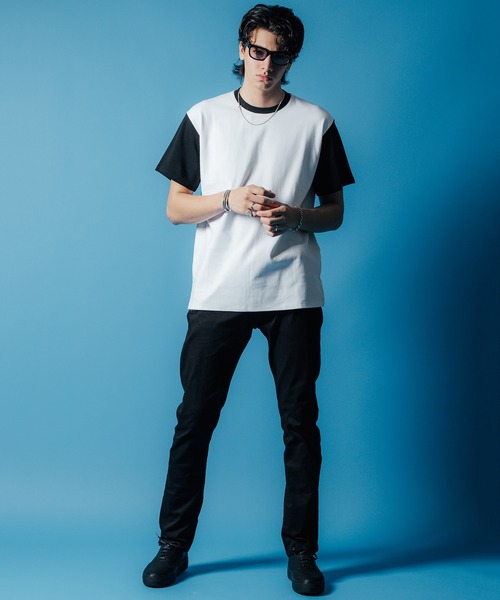CRIMIE（クライミー）の「MOTO SHORT SLEEVE T SHIRT / 袖配色 モーターサイクル Tシャツ（Tシャツ/カットソー・メンズ・ブラック/ヘザーグレー/ホワイト・XL/L/M/S/XXL）」の7枚目の写真