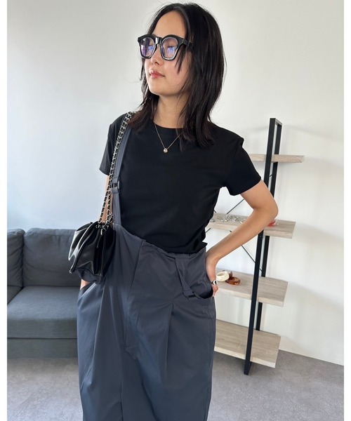 HANNE(アン)の「サイドギャザーTEE(Tシャツ/カットソー・レディース・ホワイト/ブラック・FREE)」の9枚目の写真