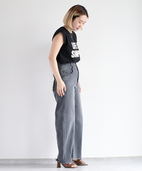 cepo(セポ)の「接触冷感・UVカット リメイクICEデニムカーブパンツ(デニムパンツ・レディース・ブラック/グレー・S/M/L)」の8枚目の写真