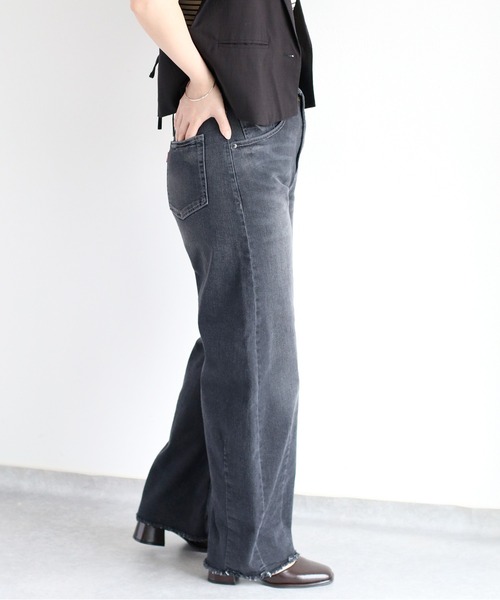 cepo(セポ)の「接触冷感・UVカット リメイクICEデニムカーブパンツ(デニムパンツ・レディース・ブラック/グレー・S/M/L)」の22枚目の写真