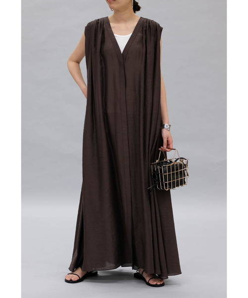 1er Arrondissement アセテートシアーリネンワンピース 1er Arrondissement(プルミエ アロンディスモン)｜アセテート