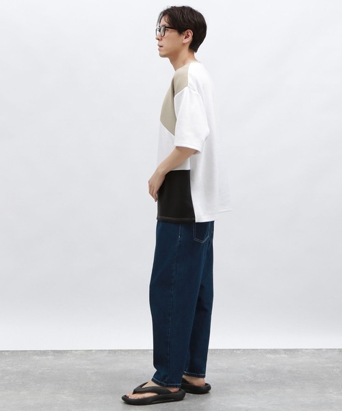 LAKOLE(ラコレ)の「【接触冷感】ダンボール切替半袖T2 / 129060(Tシャツ/カットソー・メンズ・ベージュ/ホワイト/グリーン・LARGE/X-LARGE/MEDIUM)」の10枚目の写真