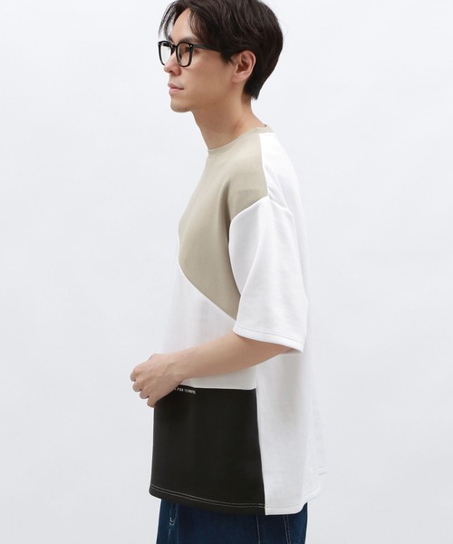 LAKOLE(ラコレ)の「【接触冷感】ダンボール切替半袖T2 / 129060(Tシャツ/カットソー・メンズ・ベージュ/ホワイト/グリーン・LARGE/X-LARGE/MEDIUM)」の12枚目の写真