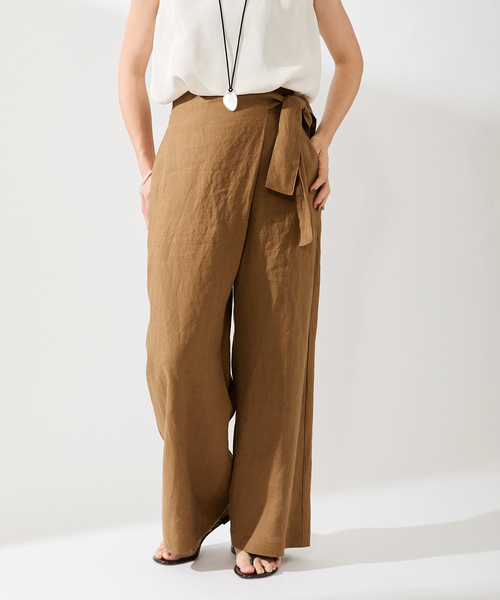 IENA(イエナ)の「ラミーラップパンツ(その他パンツ・レディース・ブラック/アイボリー/キャメル・34/36/38)」の3枚目の写真