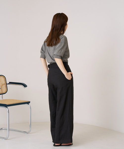 IENA(イエナ)の「ラミーラップパンツ(その他パンツ・レディース・ブラック/アイボリー/キャメル・34/36/38)」の4枚目の写真