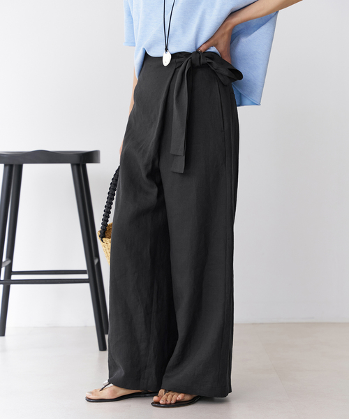 IENA(イエナ)の「ラミーラップパンツ(その他パンツ・レディース・ブラック/アイボリー/キャメル・34/36/38)」の6枚目の写真