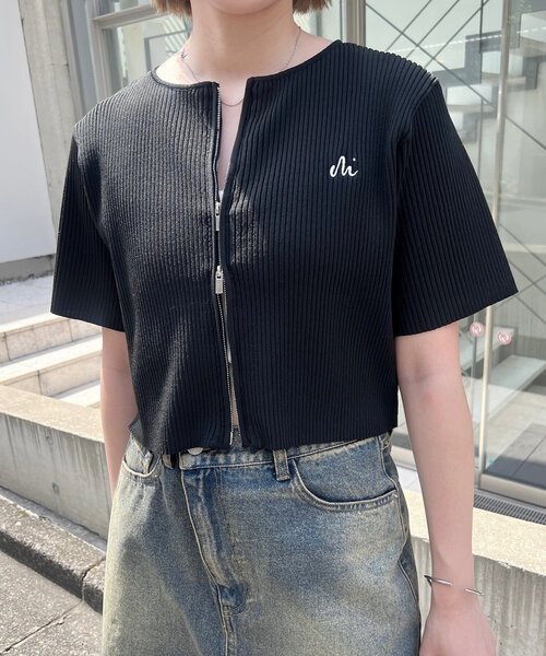 セール】[mline]刺繍WZIPカーディガン（カーディガン/ボレロ