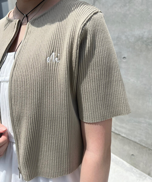 セール】[mline]刺繍WZIPカーディガン（カーディガン/ボレロ
