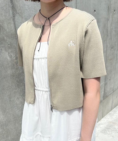 mline（エムライン）の「[mline]刺繍WZIPカーディガン（カーディガン/ボレロ・レディース・ブラック/レッド/ベージュ/ブルー/アイボリー・FREE）」の19枚目の写真