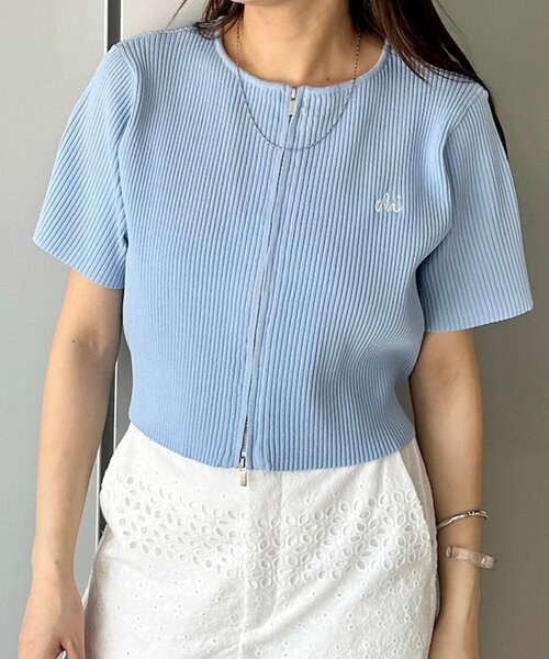 mline（エムライン）の「[mline]刺繍WZIPカーディガン（カーディガン/ボレロ・レディース・ブラック/レッド/ベージュ/ブルー/アイボリー・FREE）」の22枚目の写真