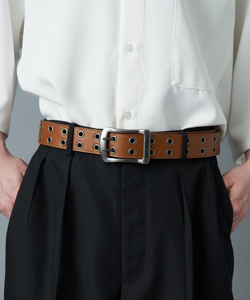 セール】【Dickies】40mm幅 ハトメ ダブルピン PUレザーベルトDS0126C