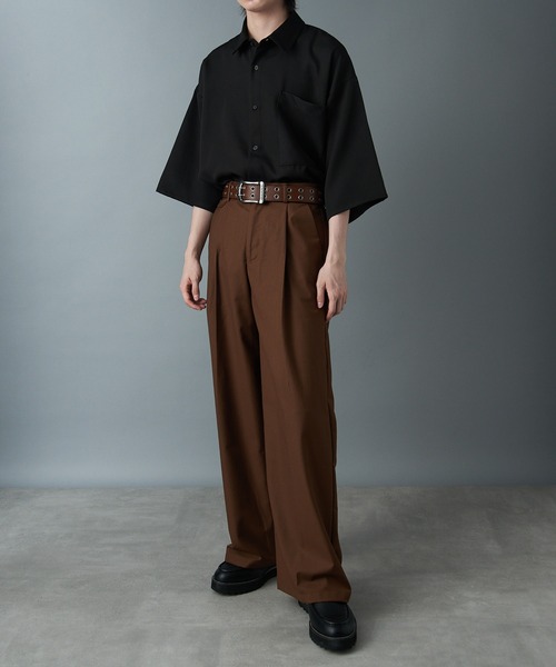 【Dickies別注】　ポケットハングベルトスカート セール】【Dickies】40mm幅 ハトメ ダブルピン PUレザーベルト