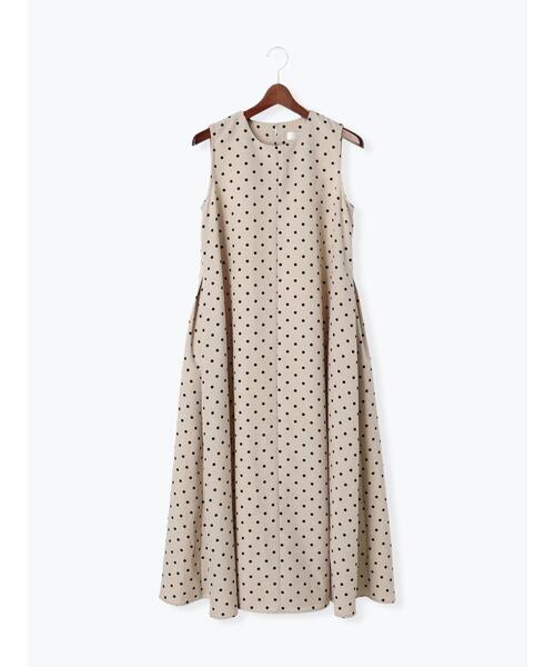Te chichi(テチチ)の「ドットノースリーブワンピース(ワンピース・レディース・ベージュ/チャコールグレー・F)」の18枚目の写真
