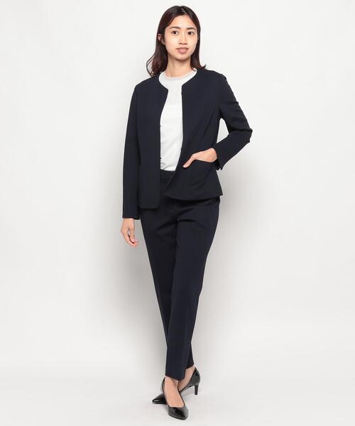 Leilian(レリアン)の「【セットアップ対応商品】ノーカラージャケット(ノーカラージャケット・レディース・ブラック/ダークネイビー・13/15 /17)」の12枚目の写真